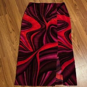 Giorgio Fiorlini Vintage Vibrant Red &‎ Purple Abstract Skirt Size 14 Y2k Classy